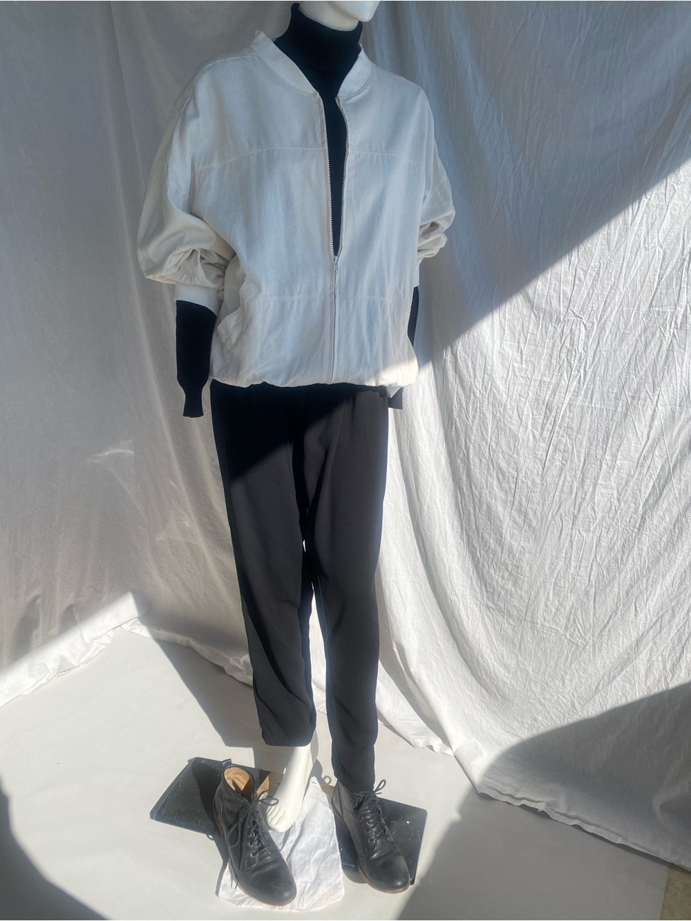Oversized 100% Silk Minimalist Bomber | Quiet Luxury | Plus Size - Picture 5 of 14